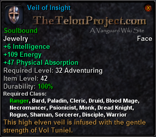 In-game tooltip for Veil Of Insight