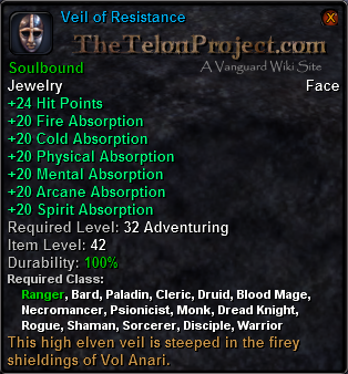 In-game tooltip for Veil Of Resistance