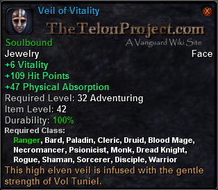 In-game tooltip for Veil Of Vitality