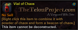 In-game tooltip for Vial Of Chaos