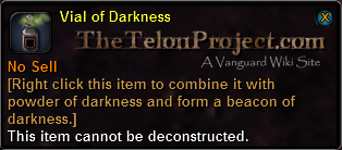 In-game tooltip for Vial Of Darkness