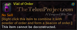 In-game tooltip for Vial Of Order
