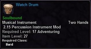 In-game tooltip for Watch Drum