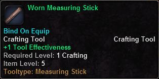 In-game tooltip for Worn Measuring Stick