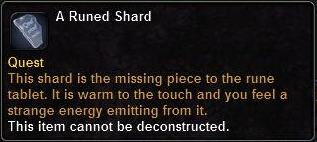 In-game tooltip for A Runed Shard