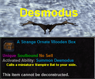 In-game tooltip for A Strange Ornate Wooden Box