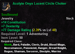In-game tooltip for Acolyte Onyx Lucent Circle Choker
