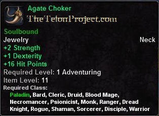 In-game tooltip for Agate Choker