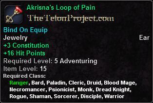 In-game tooltip for Akrisna's Loop of Pain