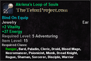 In-game tooltip for Akrisna's Loop of Souls