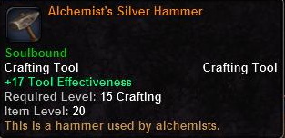 In-game tooltip for Alchemist's Silver Hammer
