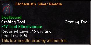 In-game tooltip for Alchemist's Silver Needle