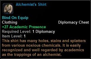In-game tooltip for Alchemists Shirt