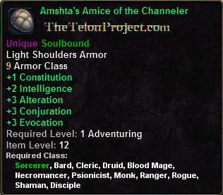 In-game tooltip for Amshta's Amice of the Channeler