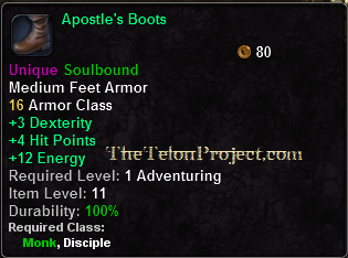 In-game tooltip for Apostle's Boots