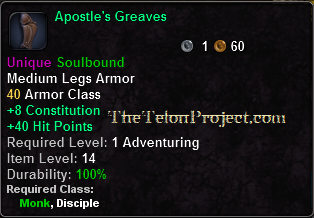 In-game tooltip for Apostle's Greaves