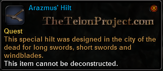 In-game tooltip for Arazmus HIlt