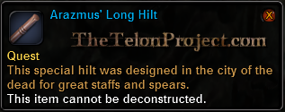 In-game tooltip for Arazmus Long Hilt