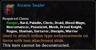 In-game tooltip for Arcane Sealer