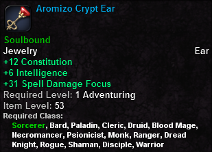 In-game tooltip for Aromizo Crypt Ear