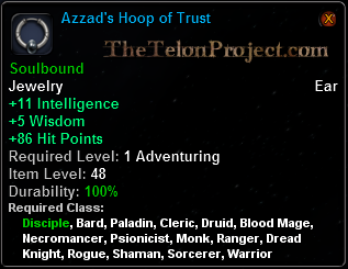In-game tooltip for Azzad's Hoop of Trust
