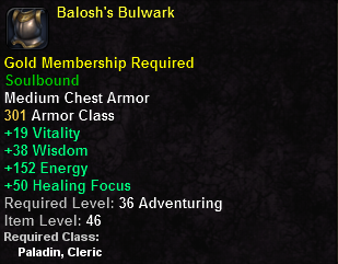 In-game tooltip for Balosh's Bulwark