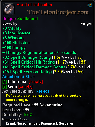 In-game tooltip for Band of Reflection