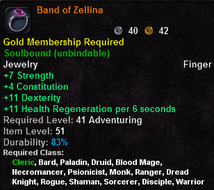 In-game tooltip for Band of Zellina