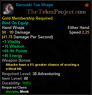 In-game tooltip for Barooski Toe Wraps