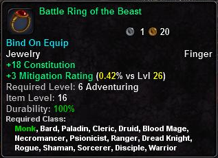In-game tooltip for Battle Ring of the Beast