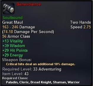 In-game tooltip for Benevolance