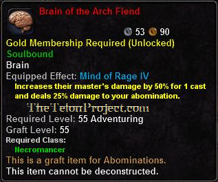 In-game tooltip for Brain of the Arch Fiend