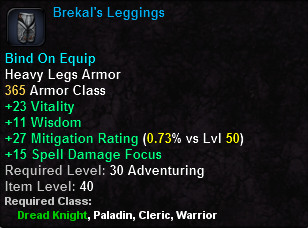 In-game tooltip for Brekal's Leggings