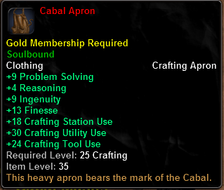In-game tooltip for Cabal Apron