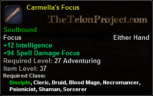 In-game tooltip for Carmella's Focus