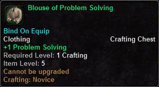 In-game tooltip for Blouse Of Problem Solving