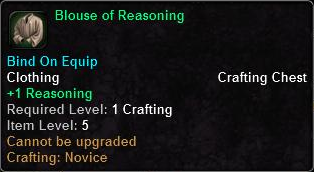 In-game tooltip for Blouse Of Reasoning