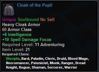 In-game tooltip for Cloak of the Pupil