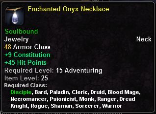 In-game tooltip for Enchanted Onyx Necklace
