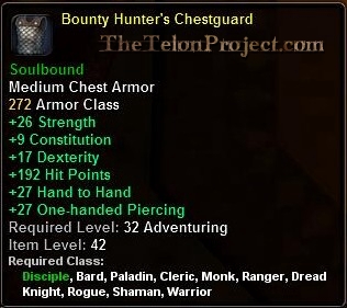 In-game tooltip for Bounty Hunter's Chestguard