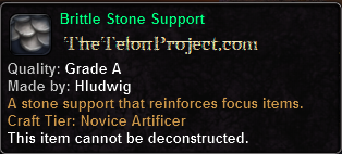 In-game tooltip for Brittle Stone Support