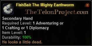 In-game tooltip for Fishbait The Mighty Earthworm