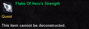 In-game tooltip for Flake Of Hero's Strength