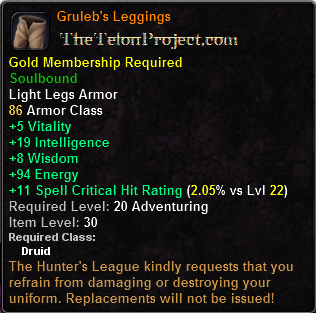 In-game tooltip for Gruleb's Leggings