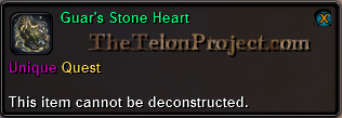 In-game tooltip for Guar's Stone Heart