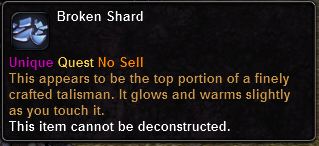 In-game tooltip for Broken Shard