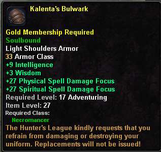 In-game tooltip for Kalenta's Bulwark