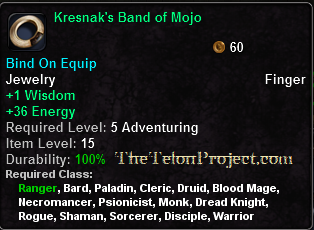 In-game tooltip for Kresnak's Band of Mojo