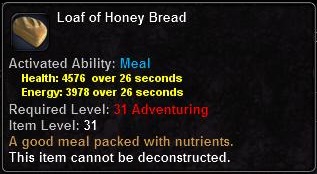 In-game tooltip for Loaf of Honey Bread