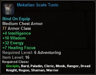 In-game tooltip for Mekalian Scale Tunic